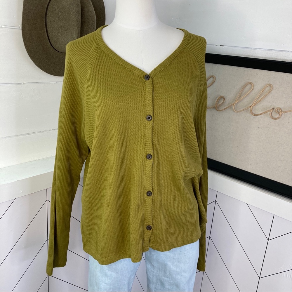 Madewell Waffle Knit Button-Front Pajama Top  NWT